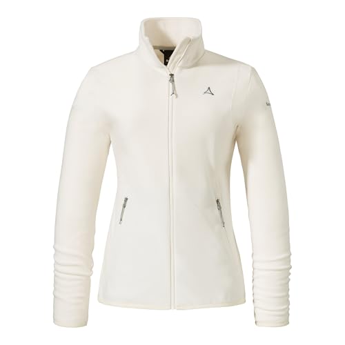 Schöffel Damen Fleece Jk Style Ash WMS, leichte Fleecejacke aus wärmendem Tecnopile, schnelltrocknende Outdoorjacke mit 2-Wege-Stretch, whisper white, 38