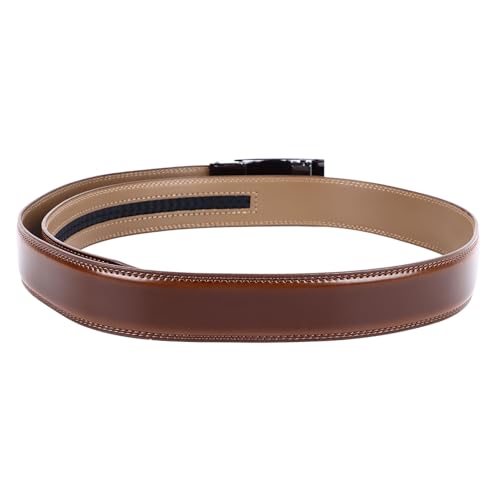 Leather Belt for Men Adjustable Customizable Fit Mens Casual Dress Belt with Automatic Click Buckle for Everyday Light Brown Premium Leather Material and Stylish Accessory for2