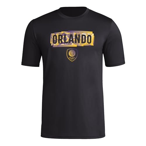 Adidas Men's Orlando City Soccer Club MLS Short Sleeve T-Shirt, Black Orlando, XX-Large