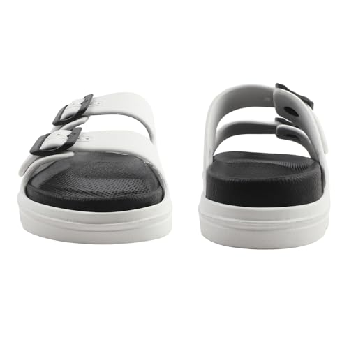 Image of Men's Double Strap EVA Slippers | Lightweight Adjustable Buckle Slides | Anti-Skid Comfortable Casual Sandals for Indoor Outdoor