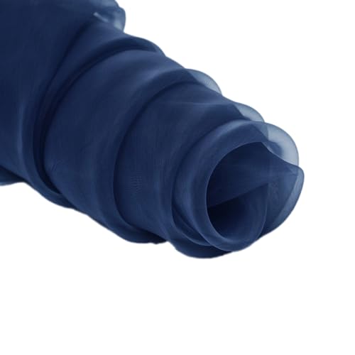Tela de organza para coser por metros para ropa y decoración, tela de organza, tul, tela universal para costura, manualidades, cortinas, manteles, arcos, disfraces, ropa, 3 m x 1,5 m, azul marino B