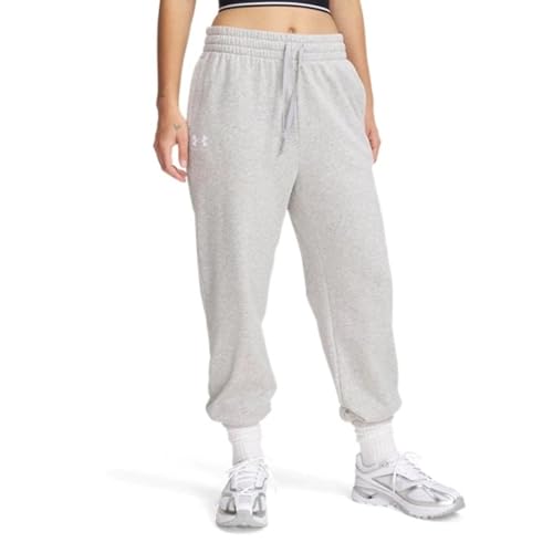 Under Armour Femme UA Rival Terry Joggers Pantalon De Survêtement, Mod Gray Light Heather/Blanc, S EU