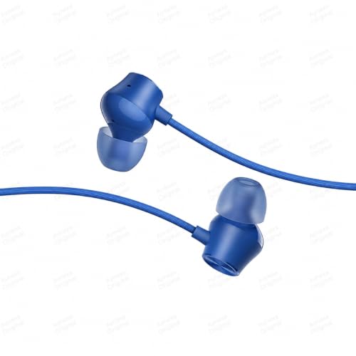 Image of Original Earphone for Realme Buds 2 Neo Wired Earphones with Mic, 11.2mm Bass Driver, Tangle-Free Cable, 3.5mm Jack, Light Weight, Foldable [Blue]