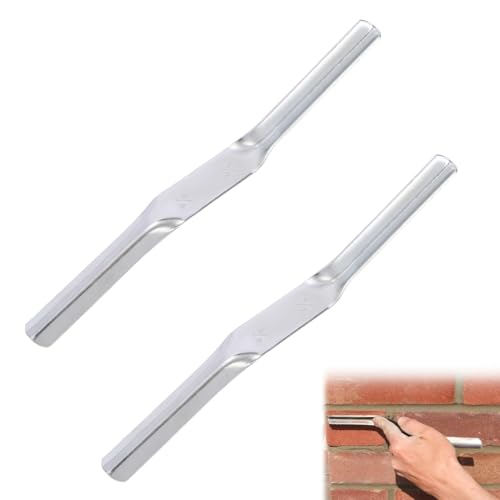 Brick Jointer Tool [Pack of 2] Dual-End Mortar Finishing Tool (1/2 inch x 5/8 inch) for Bricklaying Durable Steel Pointing Tool for Builders & DIY Masonry Projects