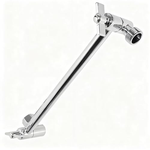 Adjustable Shower Head Extension Arm with Locking Nut, Adjustable Height and Angle Shower Arm...