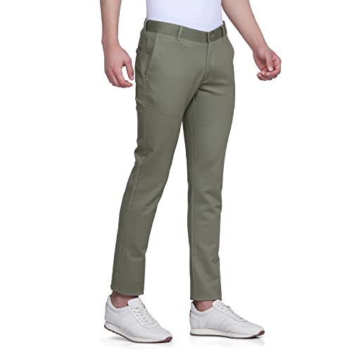 Image of blackberrys Solid Cotton Stretch Super Slim Fit Mens Trousers (S22975N1IS22FMN-P)
