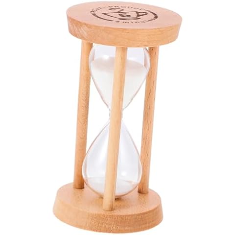 Kisangel Sand Timer 5 Minutes Hourglass Sand Clock Timer Wooden Sand Hourglass Decor for Desk Living Room Cover
