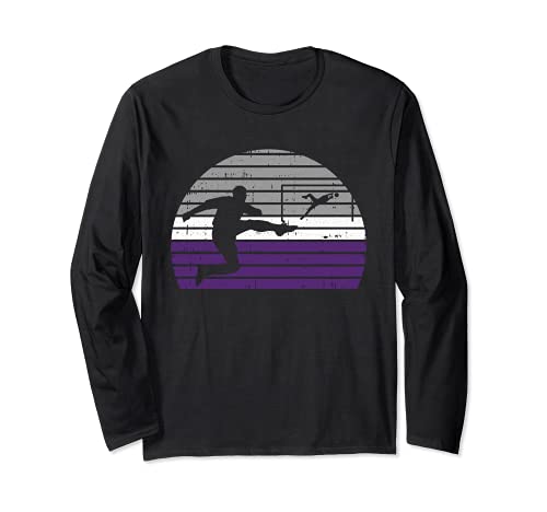 Soccer Player LGBT-Q Retro Pansexual Pride Sport Fan Goalie Long Sleeve T-Shirt, Black