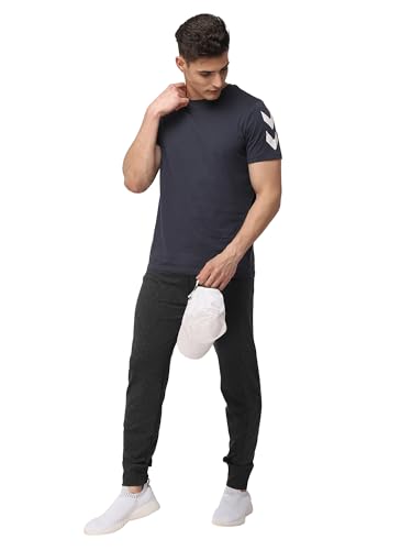 Image of hummel Legacy Round Neck Cotton Rich Half Sleeve Solid Regular fit Cottonpoly T-Shirt for Men Comfortable Soft Breathable Fabric Stretchable for Everyday Use Ideal for Casualwear