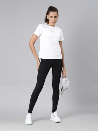 Image of XTEP Comprehensive Training Series, Slim Fit, Short Sleeve, Cotton+Elastene, Crew Neck Design, Twill Weave, Typography Printed Training T-Shirt for Women