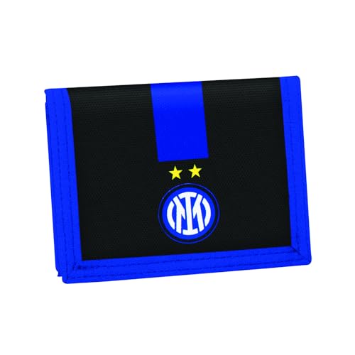 Dimensioni: 12x9,5x1 cm Seven Inter Portafoglio Con Pratica Chiusura In Velcro, Nero e Blu, Scomparti Per Tessere, Contanti e Monete, Accessori Inter, Per Ragazzo e Ragazza