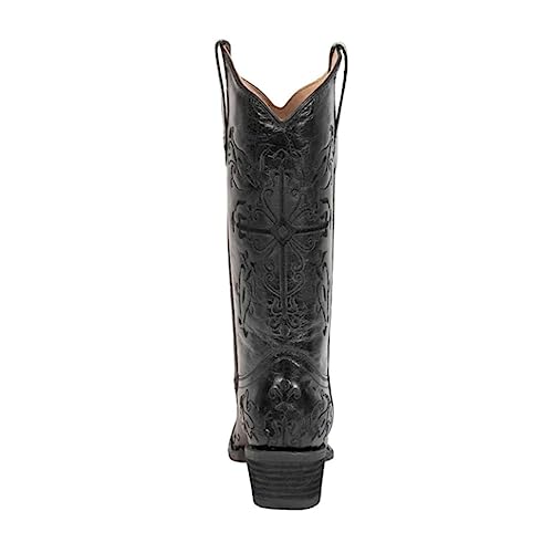 Image of Corral Boots Womens Embroidered Snip Toe Casual Boots Mid Calf Mid Heel 2-3 inch