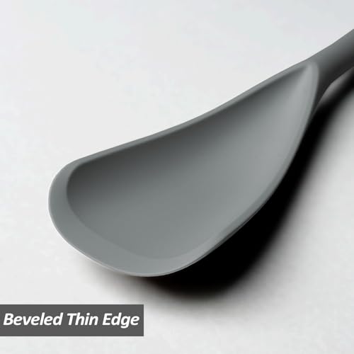 Silikon-Spatel-Löffel, ideal zum Kochen und Servieren, langlebiges BPA-freies mattes schwarzes Silikon, nahtloses Design… – Ansicht 4