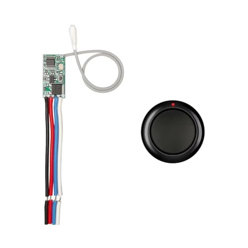 TKOWTB 433MHz Remote Control Switch Wireless Mini Relay for DC 3.6V-24V Devices Black