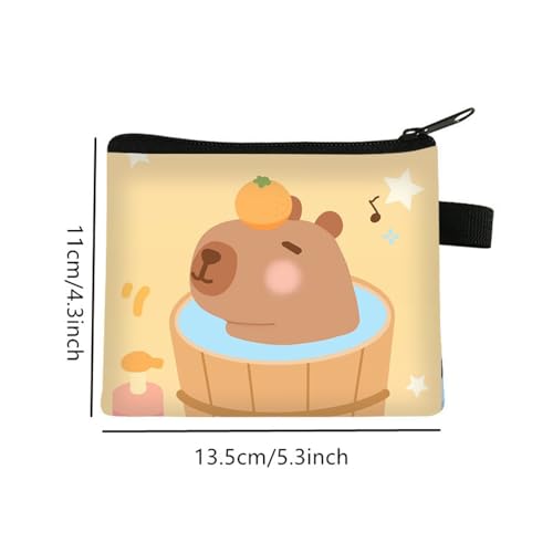 4Pack Cartoon Capybara Coin Purse Holder Organizer Cute Small Wallet Key Earphone Cable Pouch Cosmetic Storage Bag for Girl Boy Child Gift (B)2