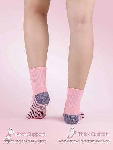 Image of Airacker Athletic Quarter Socks with Cushion Running Ankle Socks for Men Women 6 Pairs