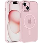 FNTCASE for iPhone 15 Case: for iPhone 14 & iPhone 13 Case | Magnetic Frosted Translucent Slim Shockproof Cell Phone Cover | Military Grade Protection Drop Proof Tough Protective Cases - Pink