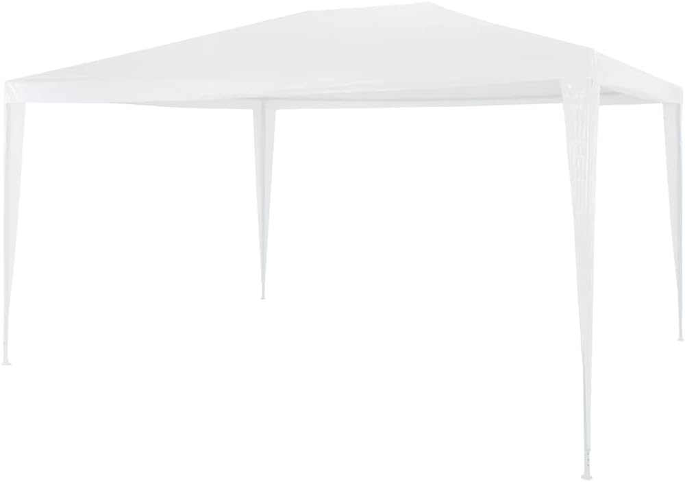 White Polyethylene Roof and Steel Frame Party Tent 9.8x13.1 ft, Water-Resistant and UV-Resistant for Outdoor Gatherings, Spacious Event Shelter with Durable Construction