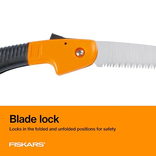 Image of Fiskars Folding Hand Saw, 7 inch Pruning Saw with Power Tooth Blade with Triple Ground Teeth that Powers Through Wood Faster, Soft Grip Handle