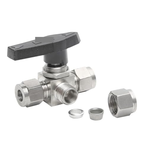 Válvula de bola de acero inoxidable de 14 mm para unión de compresión en L 4