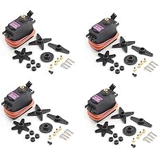4Pack MG996R Analog Servo 55g Metal Gear Torque Digital Servo Motor, 180 Degree for Futaba Sanwa GWS JR RC Helicopter Car Boat Robot DIY Project (4Pack 180 Degree MG996R Servo Motor)-picture-21