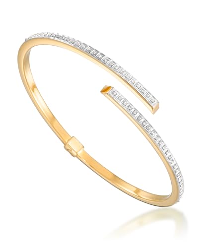 Diamond Fascination® Diamond Accent Bypass Hinged Bangle Bracelet