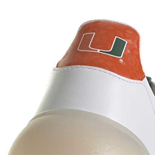 Image of adidas Men's NCAA Team Barreda Decode, White /Dark Green /Collegiate Orange /University of Miami, 10.5