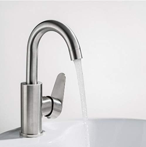 Robinet de lavabo en acier inoxydable 304 brossé pour salle de bain élégante