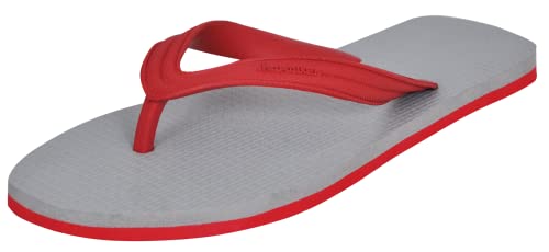 Image of Hawalker Prime Men's Flip Flops Made with 100% Natural & Durable Rubber for All Weather | Comfortable Hawai Chappals | Regular Wear Slippers (Red, White & Maroon)