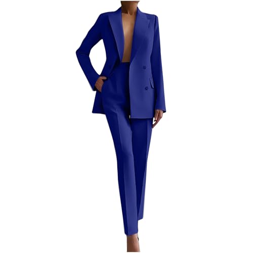 Effortlessly Chic Blue Blazer and Pants Set for Women