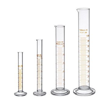 Cylindres Gradués Verre Borosilicaté StonyLab - Lot De 3 (10ml, 50ml, 100ml) - Précision Laboratoire