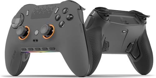 SCUF ENVISION PRO Wireless PC Gaming Controller - Five Remappable G-Keys - Remappable Back Paddles - Instant Triggers - iCUE Compatible - Steel Grey