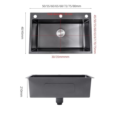 Évier cuisine inox multifonctionnel JATIBOSH évier sous plan 1 bac avec bonde - 8