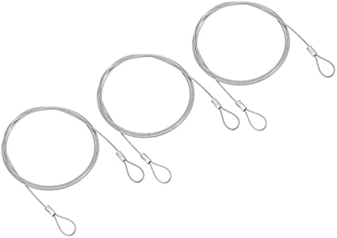 PATIKIL 3.3Ft Safety Cable Lock, 3 Pack Stainless Steel 1.5mm Dia ...