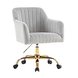 Yeecan レトロ オフィスチェア デスクチェア 回転チェア 肘掛け付き ソファチェア リビングチェア 柔らかい Pastel無地ウレタンクッション性エルゴノミックオフィスチェア