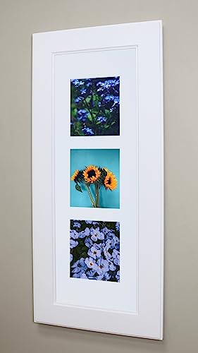 Image of 14x36 Concealed Picture Frame Medicine Cabinet without Mirror for Bathroom, Recessed in the Wall, Made in North America, Real Wood, NO MDF, Adjustable Shelves, Hidden, Shaker White