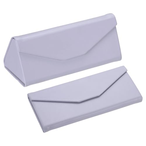 Image of PATIKIL Foldable Glasses Case, Triangle Magnetic Sunglasses Organizer Case PU Leather Hard Eyeglass Case for Women (2 Pcs)