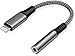Produktbild iPhone Adapter [Apple MFi Zertifiziert] Lightning auf 3,5 mm Nylon geflochtener Klinke Adapter, Audio AUX Stereo Stecker Dongle Kabel Kopfhörer kompatibel mit iPhone 12 / SE / 11 / X 8 7 8Plus (Grau)