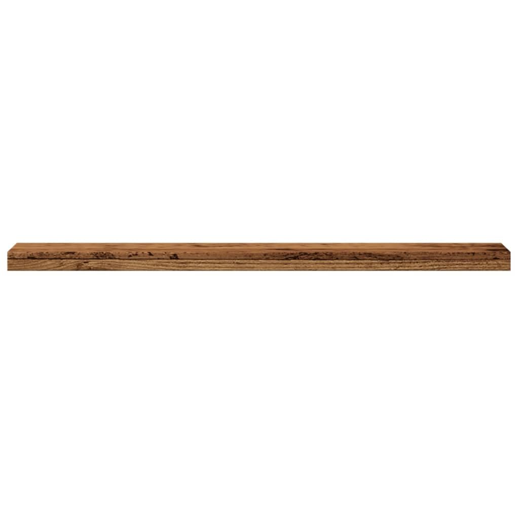Estantería de pared, 4 unidades, aspecto de madera envejecida, 40 x 10 x 1,5 cm, para salón, dormitorio, oficina, pasillo, con espacio de almacenamiento y función de almacenamiento