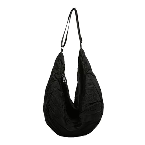 Sac à bandoulière en toile froncée pour femme un grand sac à main sobre