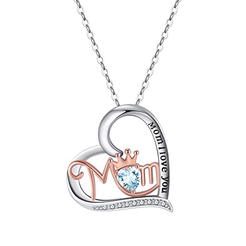 Pendentif coeur en or 18k avec gravure Mom I Love You IC idée cadeau fête des mères