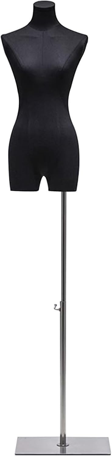 CONGRUI Mannequin Torso Metal Stand Height Adjustable 61-78in Female Manikin Covering(Black)