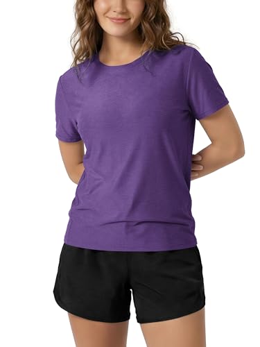 Image of ODODOS Women's Performance Cropped Tee Ultra Soft odSTRATUM Tech Short Sleeve Relaxed Top Crew Neck T-Shirts