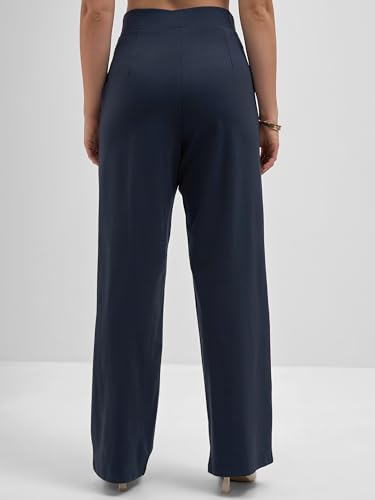 Image of Tokyo Talkies Wide Leg Relaxed fit Korean Pants |Ultra Soft|High Rise Pleated Trousers |Workwear|Formal All Day wear