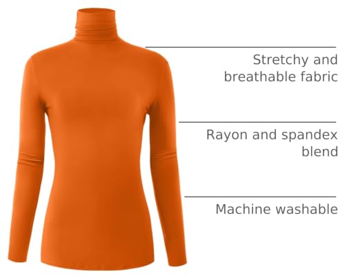 Image of AUHEGN Women's Long Sleeve Lightweight Turtleneck Top Pullover Casual Active Layer Tops Shirts