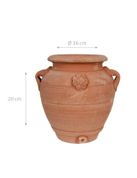 Biscottini Set 2 Vasi terracotta artigianali 16x20x16 cm - Vaso terracotta interno ed esterno - Vasetti piante grasse Made in Italy