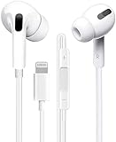 Apple Earbuds with Lightning Headphones, in-Line Noise Cancelling Wired Earbuds, Compatible with iPhone 13/12/11/11 Pro/MAX/SE/7/8 [Apple MFi Certified], Supports All iOS Systems, White