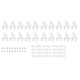 VOANZO 20 pezzi Micro RC Airplane Control Horn Set con dadi a forma di U Control Horns per schiuma aeromobili ad ala fissa fai da te barre di collegamento regolabili per collegamento timone e alettoni