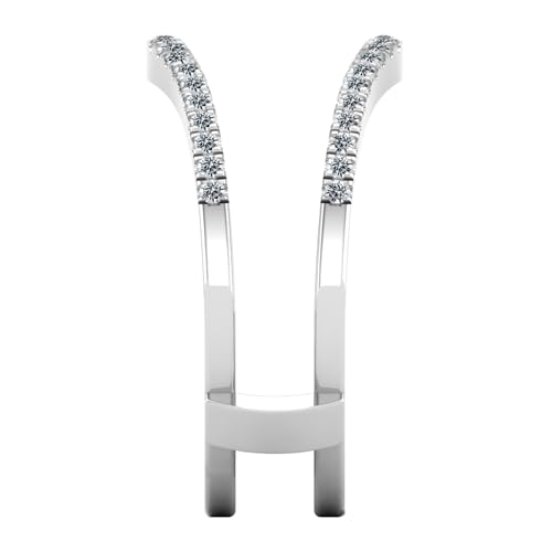 Dazzlingrock Collection 0.26 Carat Round White Diamond Engagement Enhancer Guard Ring for Her in 925 Sterling Silver4