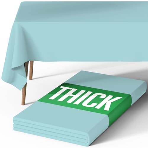 Image of Pureegg Polyester Tablecloth 60 inch x 84 inch Reusable & Washable Baby Blue